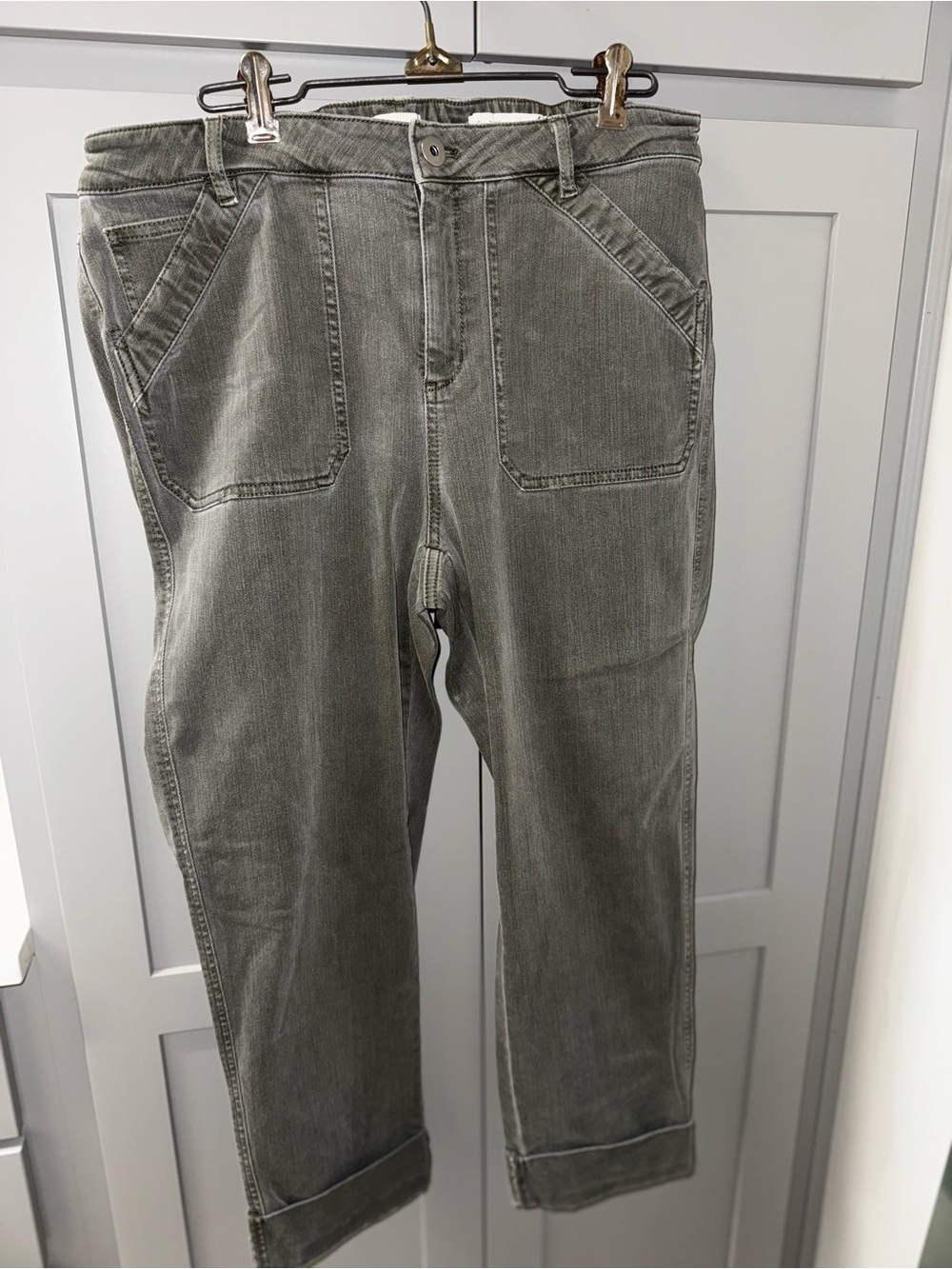 J. Jill Washed army green Cropped Utility Pants
